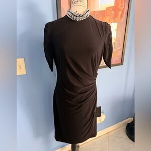 Boston Proper Elegant Black Mini Dress 12 NWTS